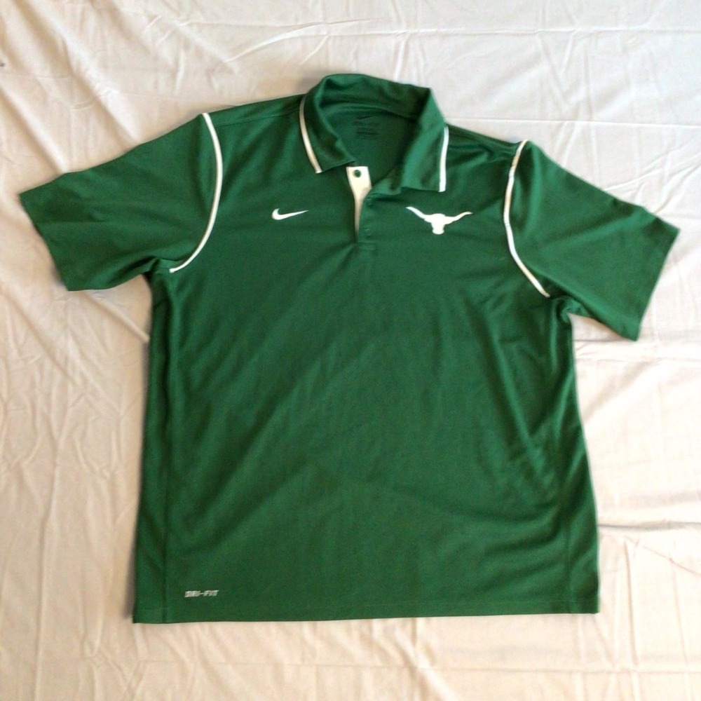 Texas‎ Longhorns Football Nike Dri-Fit Men's Jersey XL Green Solo Swoosh NCCA